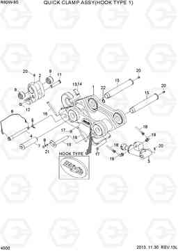 4500 QUICK CLAMP ASSY(HOOK TYPE 1, -#0018) R60W-9S, Hyundai