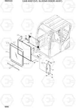 6060 CAB ASSY(5/5, SLIDING DOOR ASSY) R60W-9S, Hyundai