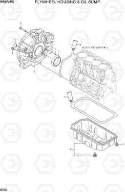 9030 FLYWHEEL HOUSING & OIL SUMP R60W-9S, Hyundai