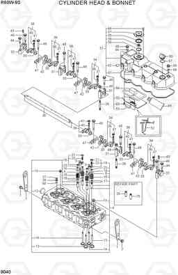 9040 CYLINDER HEAD & BONNET R60W-9S, Hyundai