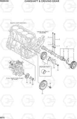 9070 CAMSHAFT & DRIVING GEAR R60W-9S, Hyundai
