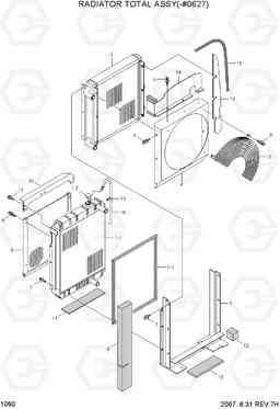 1060 RADIATOR TOTAL ASSY(-#0627) R55W-7, Hyundai