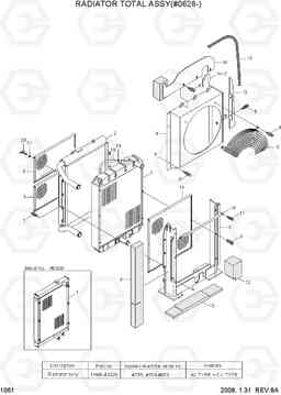 1061 RADIATOR TOTAL ASSY(#0628-) R55W-7, Hyundai