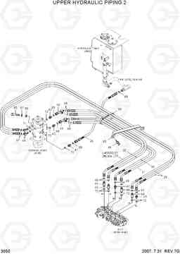 3050 UPPER HYDRAULIC PIPING 2 R55W-7, Hyundai