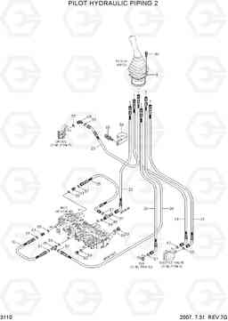 3110 PILOT HYDRAULIC PIPING 2 R55W-7, Hyundai