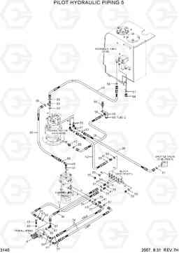 3140 PILOT HYDRAULIC PIPING 5 R55W-7, Hyundai