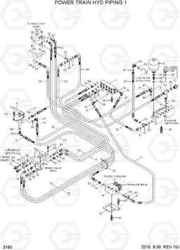 3160 POWER TRAIN HYD PIPING 1 R55W-7, Hyundai