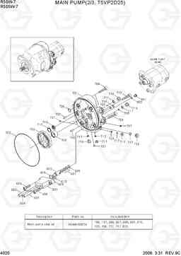 4020 MAIN PUMP(2/3, T5VP2D25) R55W-7, Hyundai