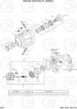 4231 TRAVEL MOTOR(1/3, #0068-) R55W-7, Hyundai