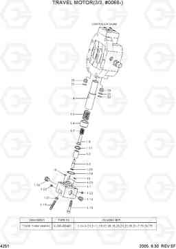 4251 TRAVEL MOTOR(3/3, #0068-) R55W-7, Hyundai