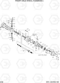 5160 FRONT AXLE WHEEL HUB(#0269-) R55W-7, Hyundai