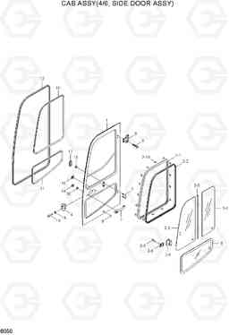 6050 CAB ASSY(4/6, SIDE DOOR ASSY) R55W-7, Hyundai