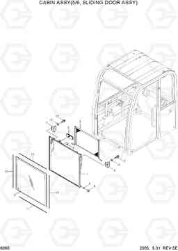 6060 CAB ASSY(5/6, SLIDING DOOR ASSY) R55W-7, Hyundai