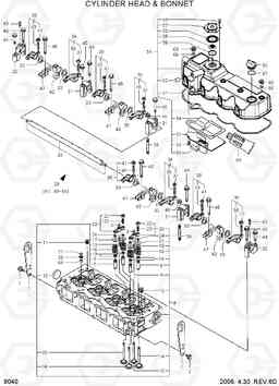 9040 CYLINDER HEAD & BONNET R55W-7, Hyundai