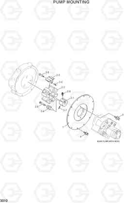 3010 PUMP MOUNTING R55W-7A, Hyundai