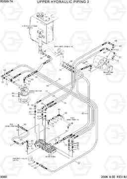 3060 UPPER HYDRAULIC PIPING 3 R55W-7A, Hyundai