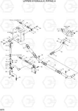 3070 UPPER HYDRAULIC PIPING 4 R55W-7A, Hyundai