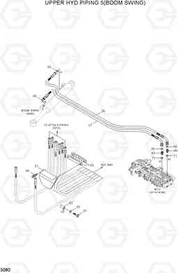 3080 UPPER HYD PIPING 5(BOOM SWING) R55W-7A, Hyundai