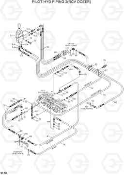 3110 PILOT HYD PIPING 2(RCV DOZER) R55W-7A, Hyundai