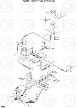 3130 PILOT HYD PIPING 4(TRAVEL) R55W-7A, Hyundai