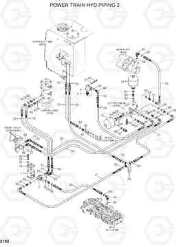 3160 POWER TRAIN HYD PIPING 2 R55W-7A, Hyundai