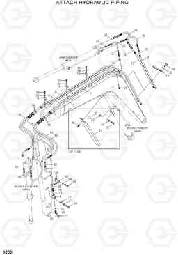 3200 ATTACH HYDRAULIC PIPING R55W-7A, Hyundai