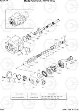 4010 MAIN PUMP(1/3, T5VP2D25) R55W-7A, Hyundai