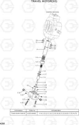 4250 TRAVEL MOTOR(3/3) R55W-7A, Hyundai