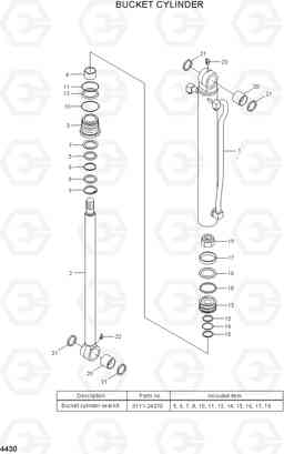 4430 BUCKET CYLINDER R55W-7A, Hyundai