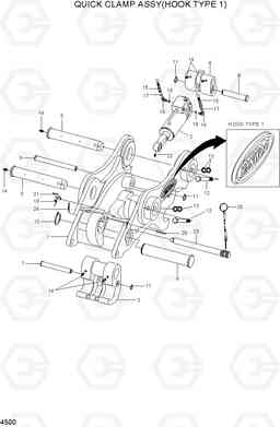 4500 QUICK CLAMP ASSY(HOOK TYPE 1) R55W-7A, Hyundai