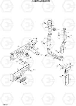 6040 CABIN ASSY(3/6) R55W-7A, Hyundai