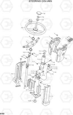 6160 STEERING COLUMN R55W-7A, Hyundai