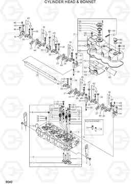 9040 CYLINDER HEAD & BONNET R55W-7A, Hyundai