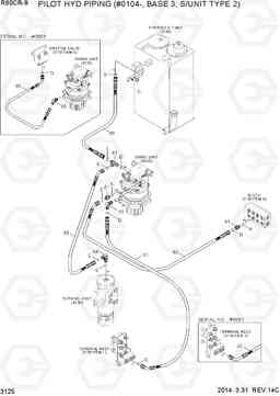 3125 PILOT HYD PIPING (#0104-,BASE 3,S/TYPE2) R60CR-9, Hyundai