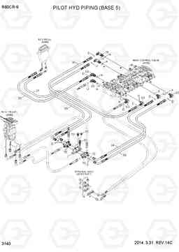 3140 PILOT HYD PIPING (BASE 5) R60CR-9, Hyundai