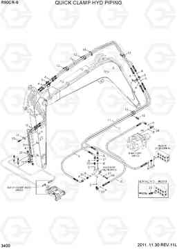 3400 QUICK CLAMP HYD PIPING R60CR-9, Hyundai