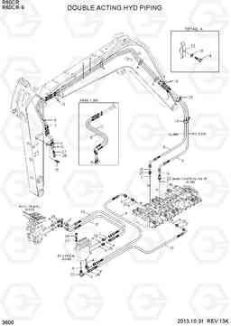 3600 DOUBLE ACTING HYD PIPING R60CR-9, Hyundai