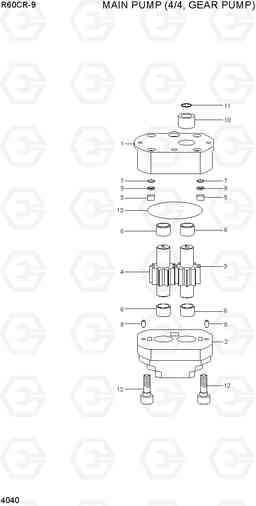 4040 MAIN PUMP (4/4, GEAR PUMP) R60CR-9, Hyundai