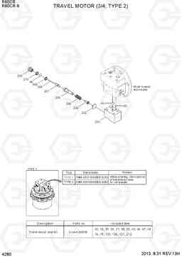 4280 TRAVEL MOTOR (3/4, TYPE 2) R60CR-9, Hyundai
