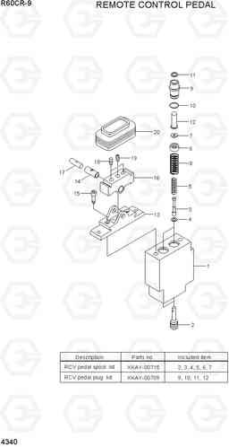 4340 REMOTE CONTROL PEDAL R60CR-9, Hyundai