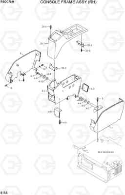 6155 CONSOLE FRAME ASSY (RH) R60CR-9, Hyundai