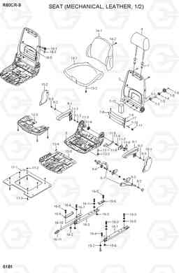 6181 SEAT (MECHANICAL, LEATHER, 1/2) R60CR-9, Hyundai