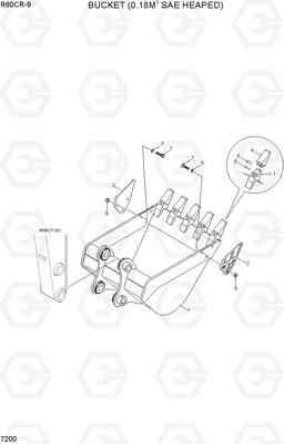 7200 BUCKET (0.18M3 SAE HEAPED, STD) R60CR-9, Hyundai