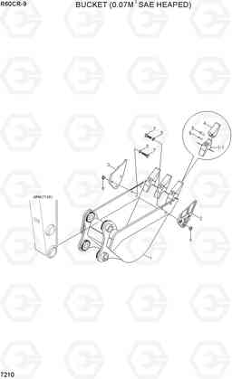 7210 BUCKET (0.07M3 SAE HEAPED) R60CR-9, Hyundai