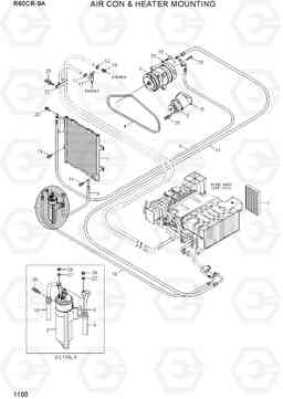 1100 AIR CON & HEATER MOUNTING R60CR-9A, Hyundai