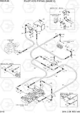 3110 PILOT HYD PIPING (BASE 2) R60CR-9A, Hyundai