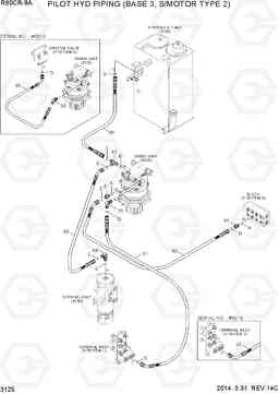3125 PILOT HYD PIPING (BASE 3, S/TYPE 2) R60CR-9A, Hyundai