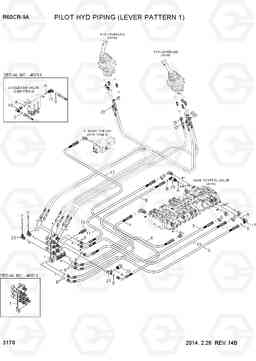 3170 PILOT HYD PIPING (LEVER PATTERN 1) R60CR-9A, Hyundai