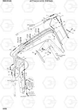 3300 ATTACH HYD PIPING R60CR-9A, Hyundai