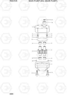 4040 MAIN PUMP (4/4, GEAR PUMP) R60CR-9A, Hyundai